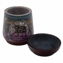 Large Soapstone Oil Burner 13x10cm - Elephant - Five Colours – image 2