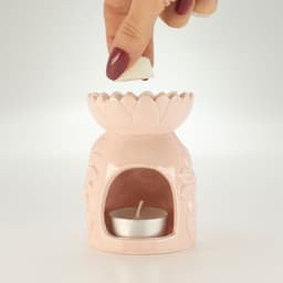 Ceramic Sunflower Oil Burner - Pastel Pink – image 5