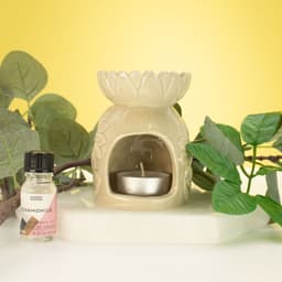 Ceramic Sunflower Oil Burner - Pastel Beige – image 2