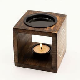 Square Mango Wood Oil Burner - Flower of Life – image 3